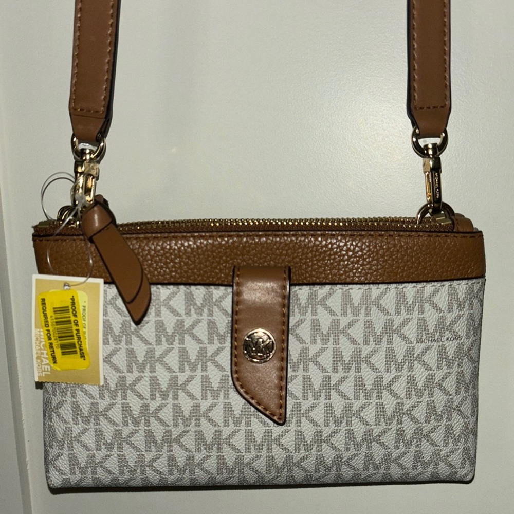 Michael Kors Brown and Gray Crossbody Bag